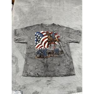 Vintage RagTops Shirt Mens Extra Large Civil War Union Army USA Flag 90s Tee